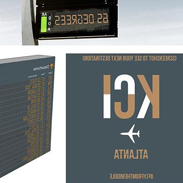 Student project work, KCI boarding and departure sign