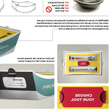 Student project work, noodles & company box design